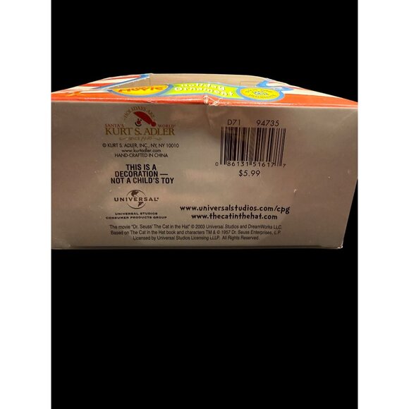 Kurt Adler Dr. Seuss Set of 3 The Cat In The Hat Movie 2003 Holiday Ornaments - Picture 9 of 11